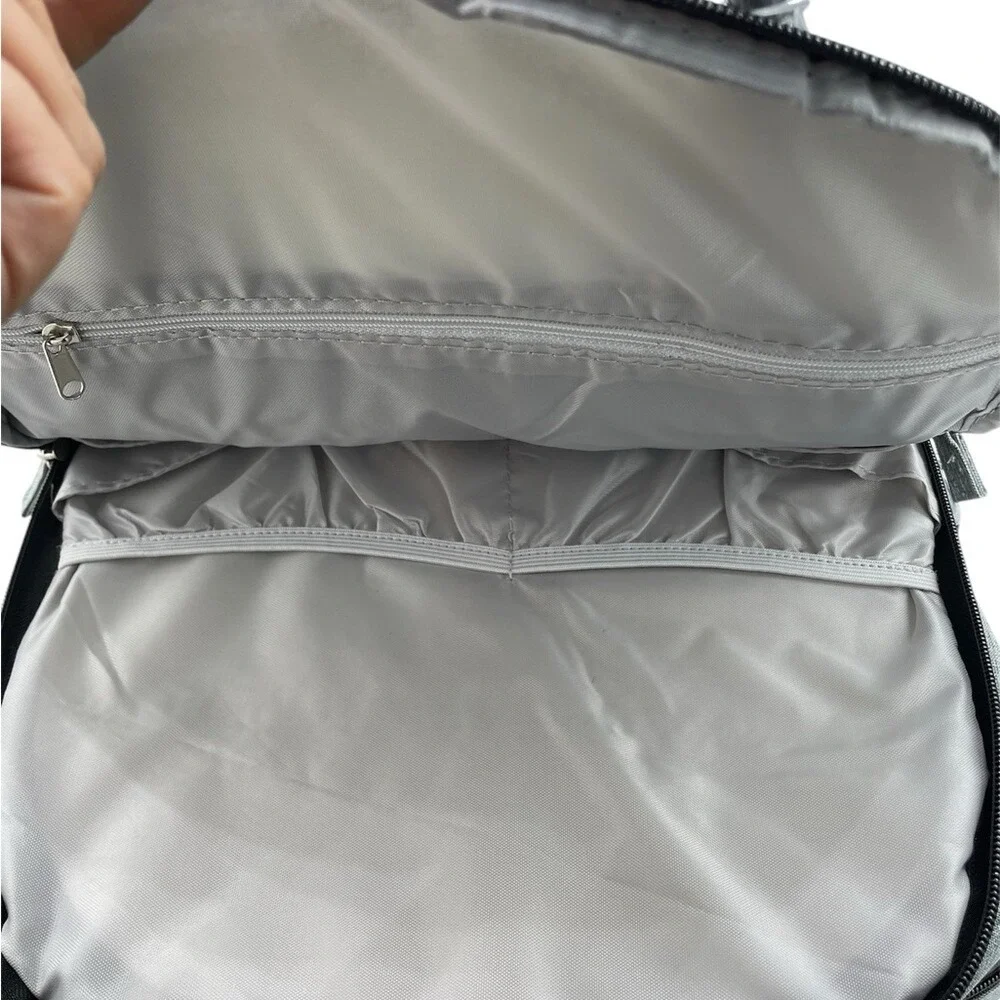 Disney Baby Minnie Mouse Diaper Bag‎ Backpack Grey 13 Pockets Stroller Loops NWT